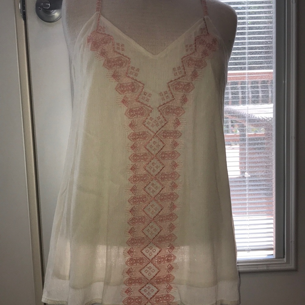 Light Flowy Tank Top with Coral Pattern
